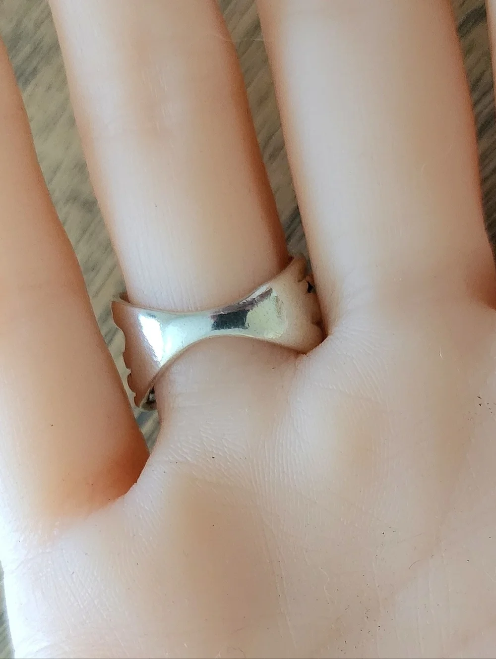 Noa Zuman Signed Sterling Silver 925 Clear CZ Stone Hammered 6.5 Ring Israel - Picture 11 of 12